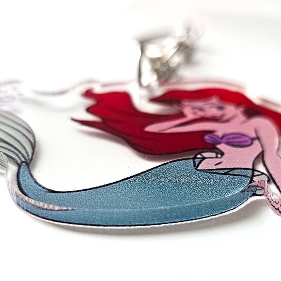Ariel The Little Mermaid Acrylic Keychain, Disney Princess Mermaid Tail Charm - Picture 2 of 2